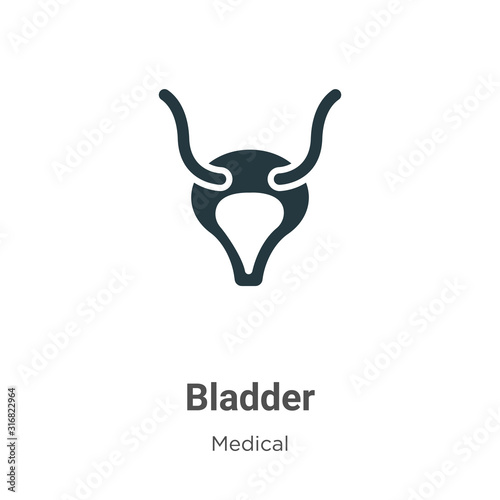 Bladder glyph icon vector on white background. Flat vector bladder icon symbol sign from modern medical collection for mobile concept and web apps design.