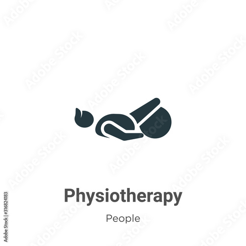 Physiotherapy glyph icon vector on white background. Flat vector physiotherapy icon symbol sign from modern people collection for mobile concept and web apps design.