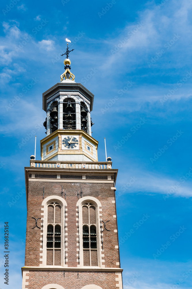 tower of historical gate called Nieuwe Toren. Kampen, The Netherlands