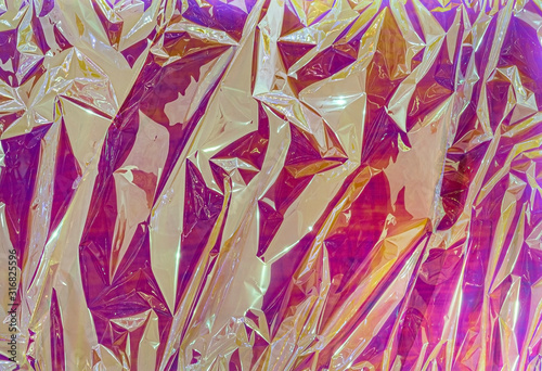 Принти на полотні Modern conceptual crumpled cellophane film background