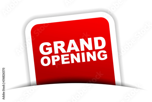 red vector banner grand opening