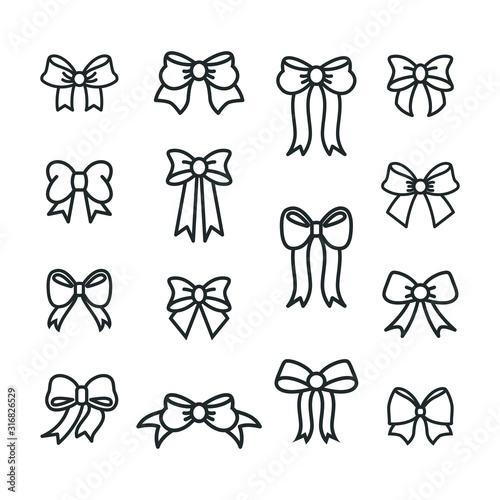 Ribbon Bow Tattoo Outline