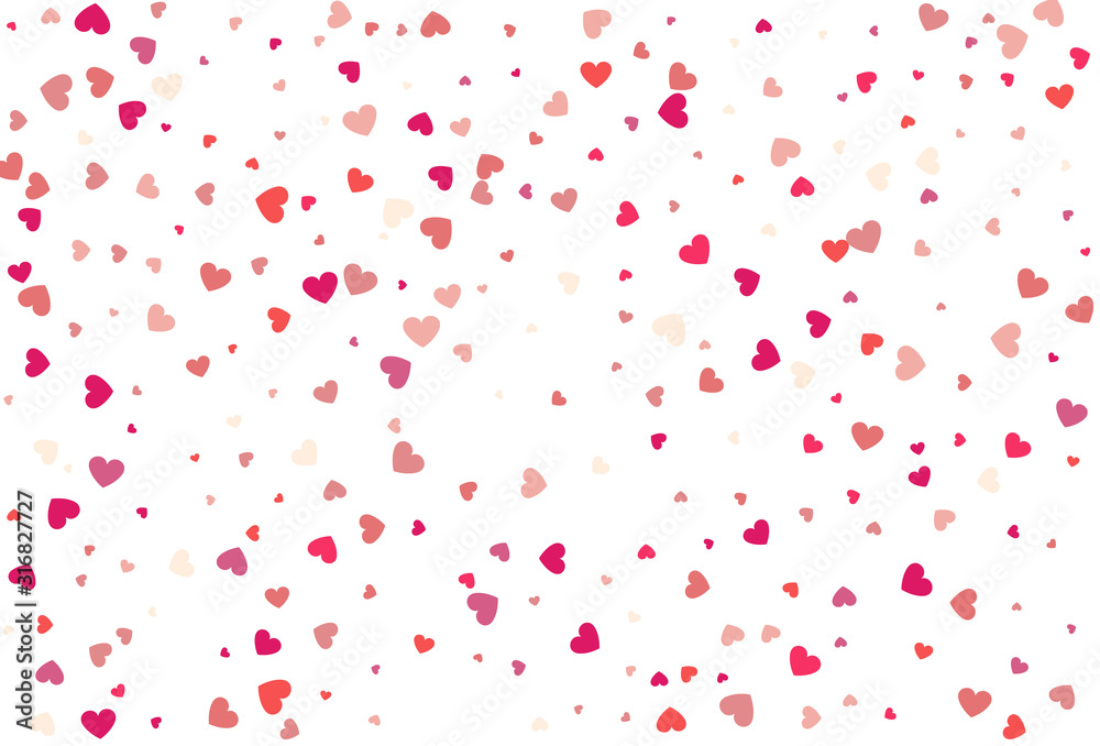 Heart confetti of Valentine's petals. Beautiful Confetti Hearts - obrazy, fototapety, plakaty 