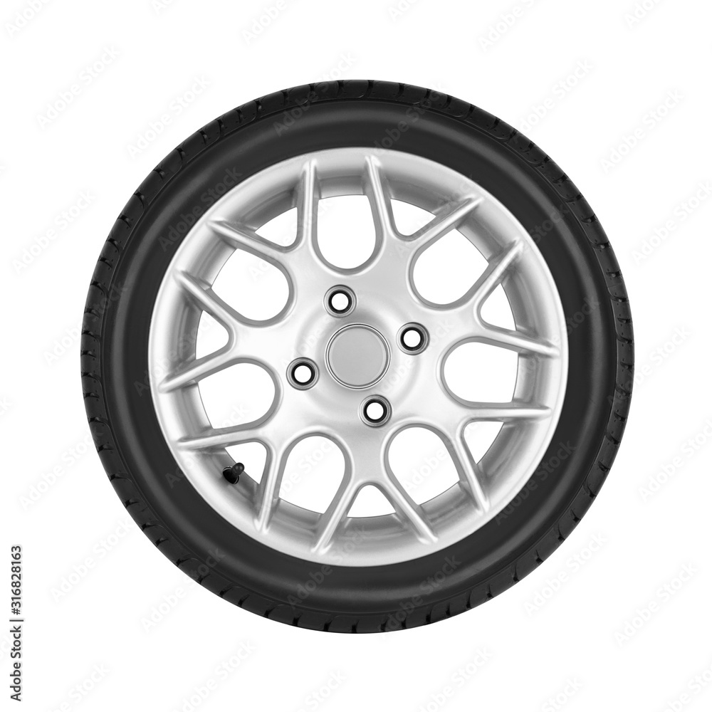Car wheel on white background Car wheel on white background