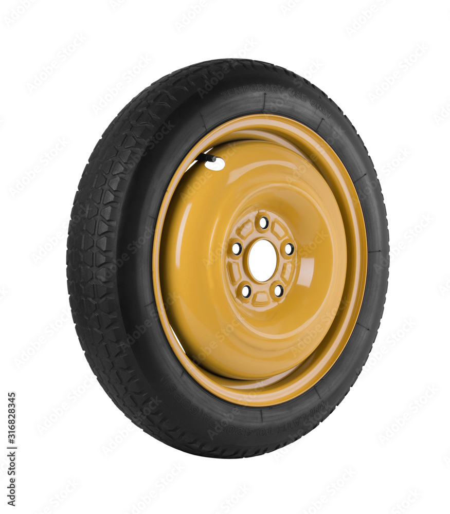 Fototapeta premium Spare tire isolated on white background