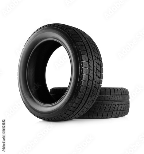 Car winter tires isolated on white background © Alexandr