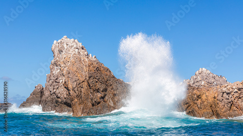 Pacific ocean Marietas Islands cliff