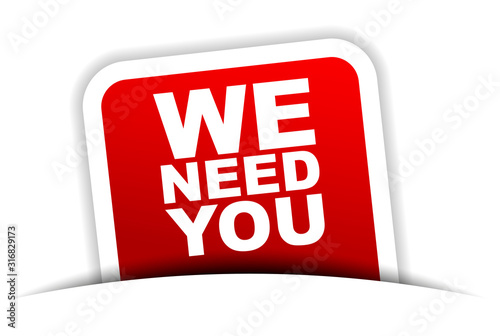red vector banner we need you
