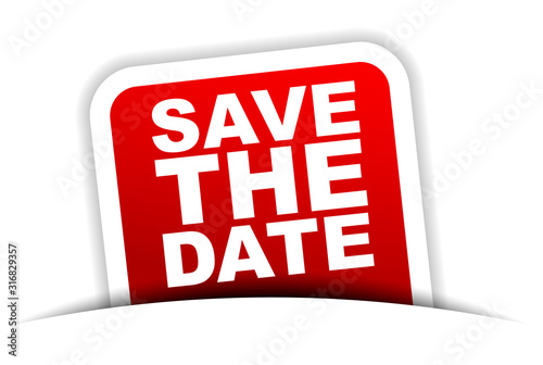 red vector banner save the date