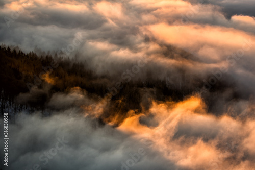 Splendid sunrise in the Carpathian Mountains. © Szymon Bartosz