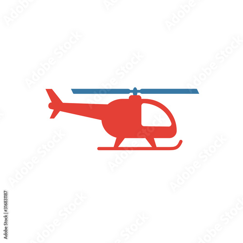 Helicopter icon. Flat creative element from airport icons collection. Colored helicopter icon for templates, web design and software