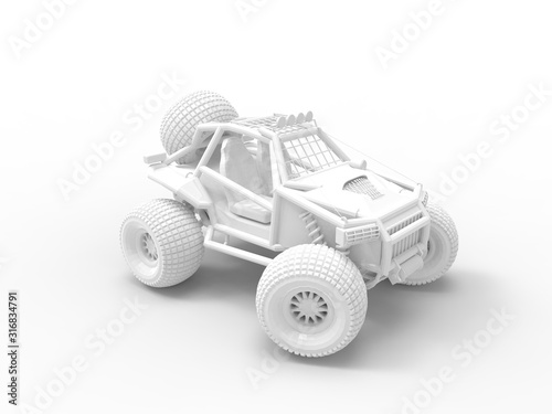 3D rendering of a 4x4 offroad vehicle with big wheels isolated