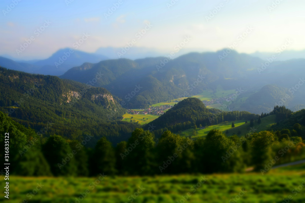 Naklejka premium Landschaftsminiaturfoto 