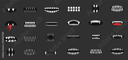 Cartoon mouth set