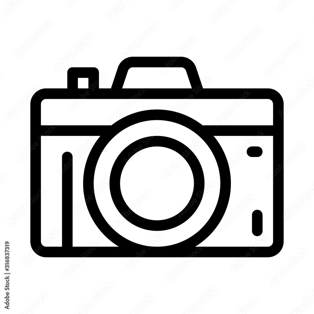 Photo Camera Icon Vector. Outline Photo Camera Sign. Isolated Contour Symbol  Illustration Stock Vector | Adobe Stock