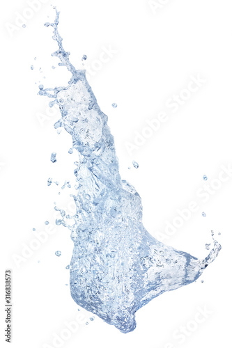 Flying water splash isolated with clipping path
