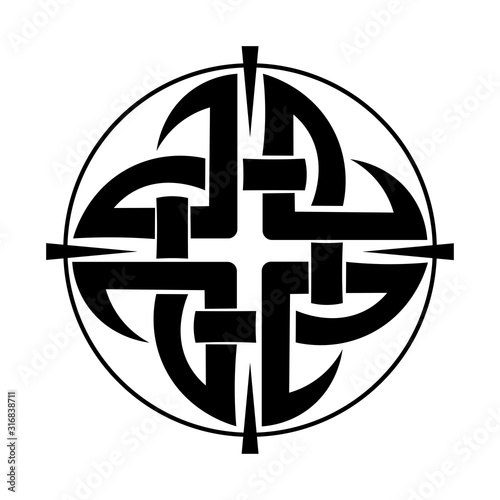 Celtic ornament inscribed in a circle. Vector illustration isolated on the white background.