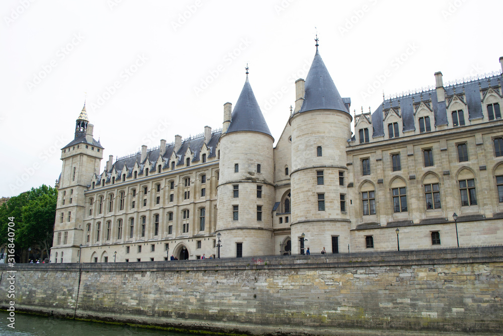 Conciergerie - former royal castle and prison in the center of Paris. Conciergerie Castle is part of the Palace of Justice complex.