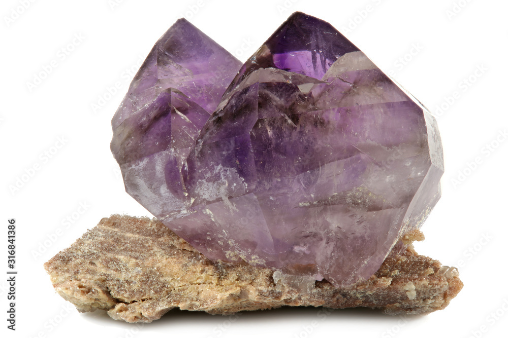amethyst from Kazakhstan isolated on white background amethyst from Kazakhstan isolated on white background