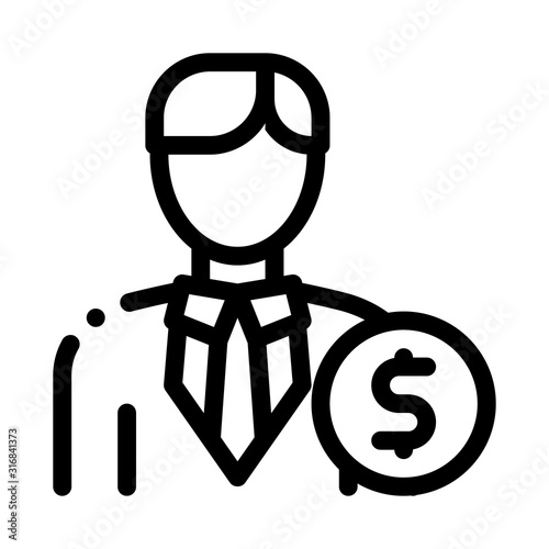 Investor Money Icon Vector. Outline Investor Money Sign. Isolated Contour Symbol Illustration