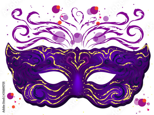 Mardi Gras card. Carnival. Mask. Wall sticker