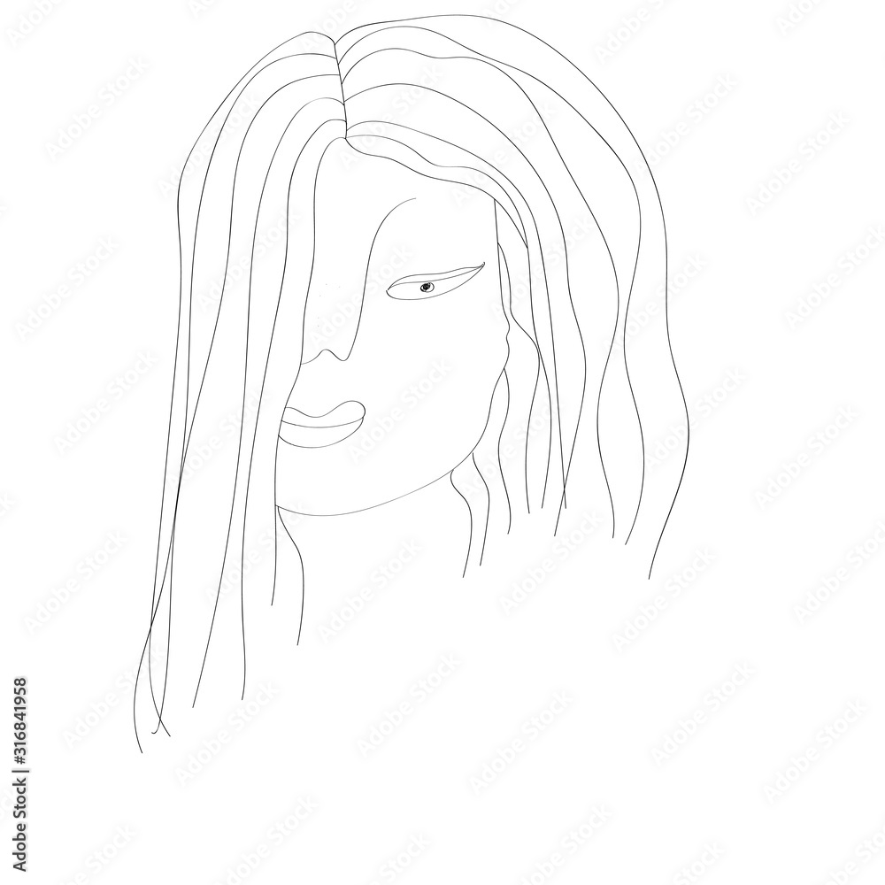 Doodle beautiful woman face. International Women's Day. Vector illustration for card, poster, modern design. Feminism concept. Doodle beautiful woman face. International Women's Day. Vector illustration for card, poster, modern design. Feminism concept.