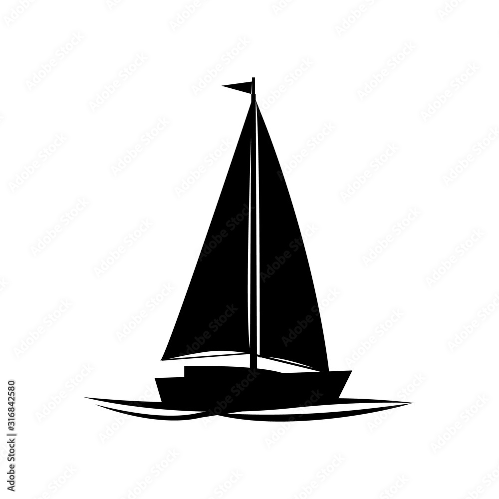 vector illustration of a sailboat