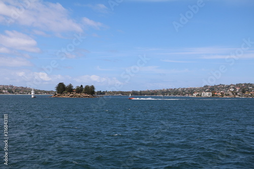 View to Shark Island in Sydney, New South Wales Australia