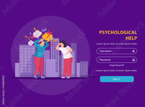 Mental Disorders Flat Landing Page