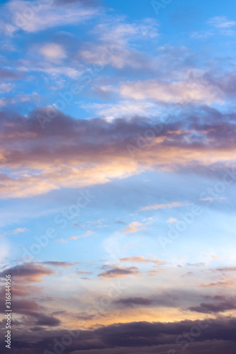 colorful sunset sky with beautiful pink .clouds