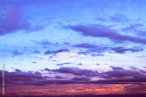 colorful sunset sky with beautiful pink .clouds