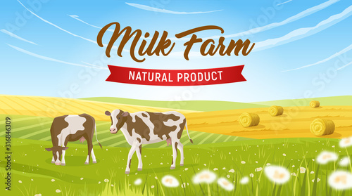 Milk Farm Realistic Background