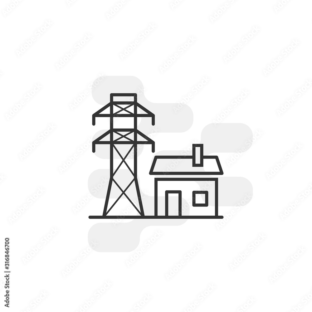 Electricity vector icon, electric tower symbol. Electricity vector icon, electric tower symbol.