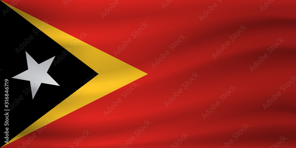Waving flag of East Timor. Vector illustration Waving flag of East Timor. Vector illustration