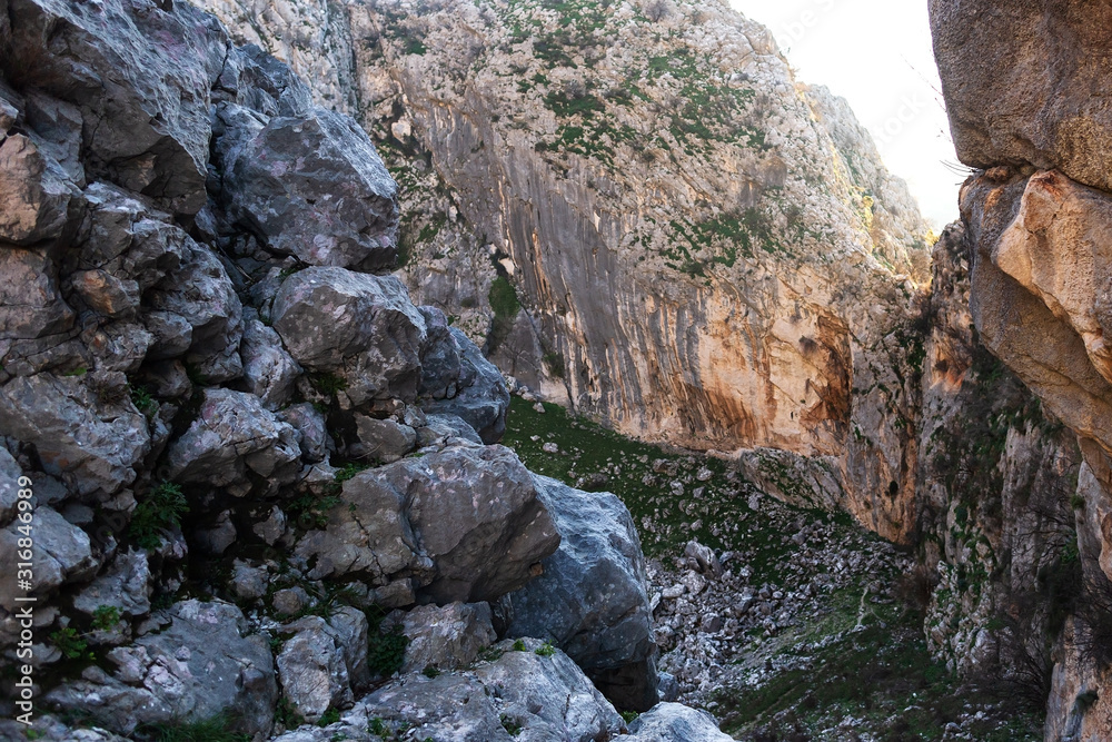 Mountain gorge in Montenegro, canyon