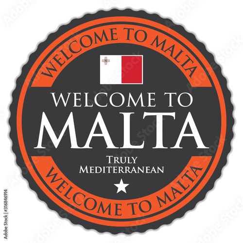 Welcome to Malta. Vector Sticker.