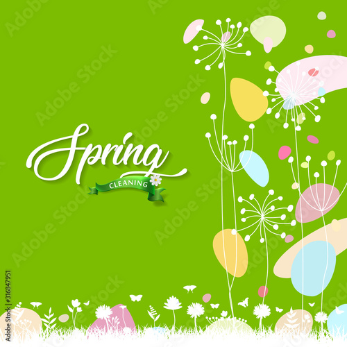 Spring cleaning vector illustration. Spring cleaning background.