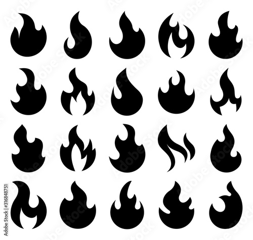Fire icons for design. concept flame, fire, icon, vector illustration in flat style