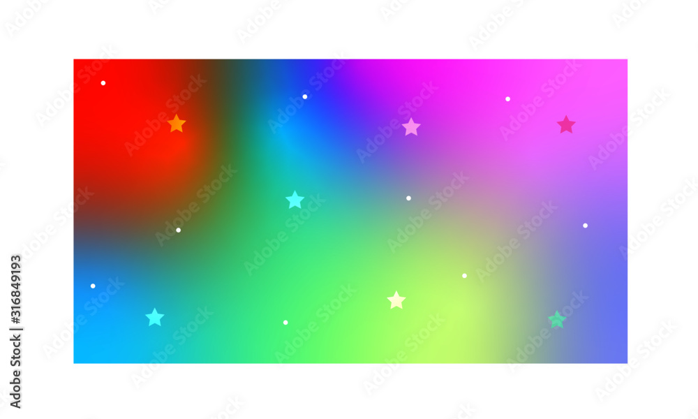 holographic colorful background with stars 