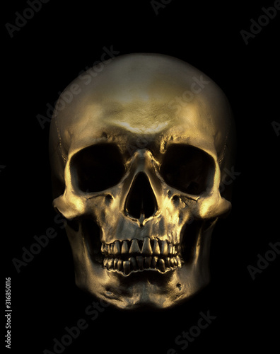 Gold Skull Isolated