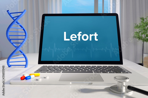 Lefort – Medizin/Gesundheit. Computer im Büro mit Begriff auf dem Bildschirm. Arzt/Gesundheitswesen photo
