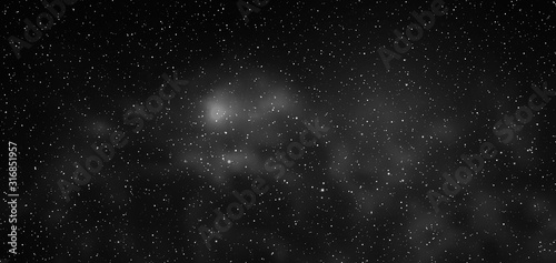 Abstract black background for your design. Vector galaxy with stars. Space backdrop.