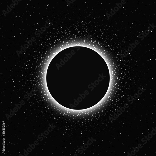 Moon eclipse isolated on dark background. Magic vector decorative elements