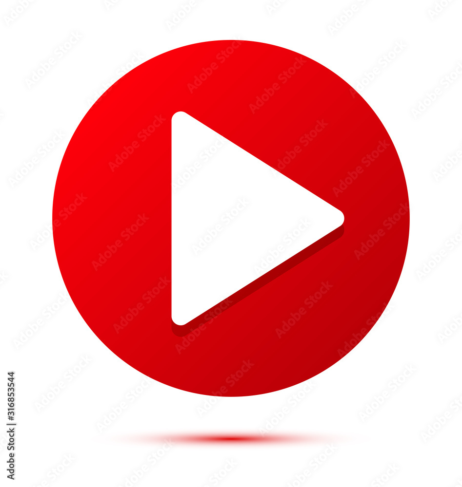 Play icon red button Play icon red button