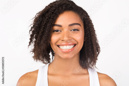 Close up portrait of beautiful black girl