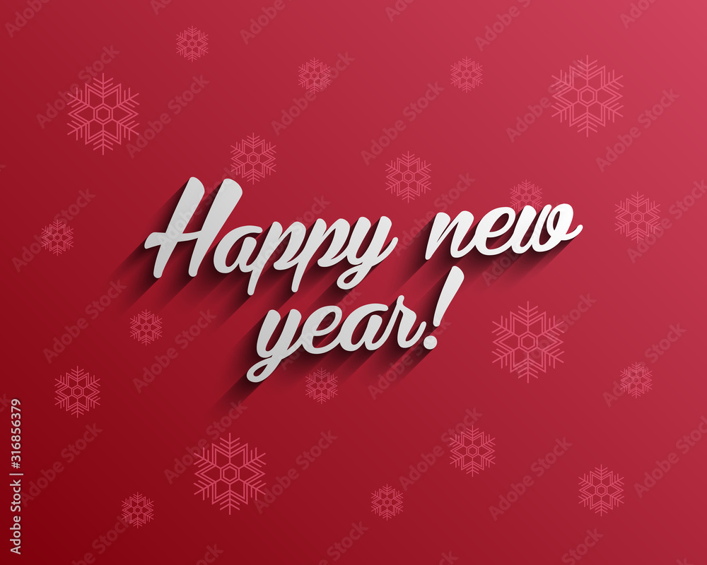 Happy new year modern calligraphy vector background, Text design, Vector illustration Eps 10