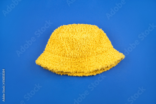 Yellow wool plush panama