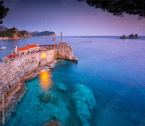 Night view on Petrovac, Mon...