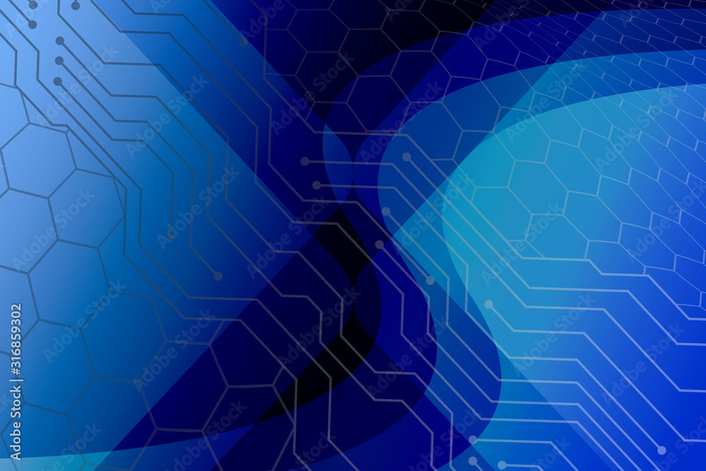 Obraz premium abstract, blue, design, illustration, line, technology, pattern, lines, light, backdrop, wave, motion, texture, wallpaper, geometry, curve, art, graphic, concept, 3d, space, digital, futuristic