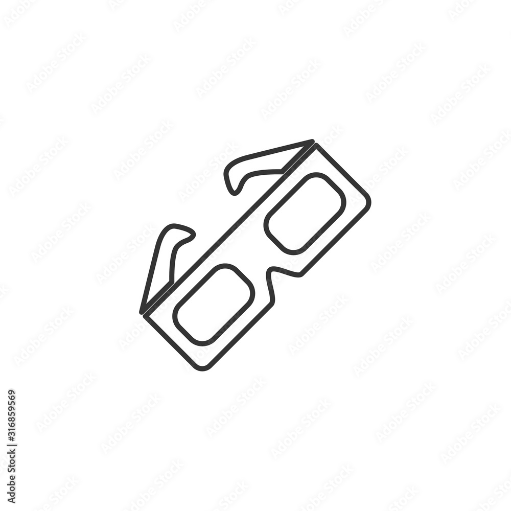 3D glasses icon vector illustration for website and graphic design 3D glasses icon vector illustration for website and graphic design